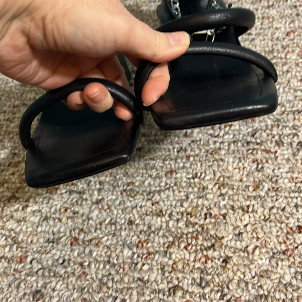 NEW Free People Parker Chain Heels in Black Size 8.5